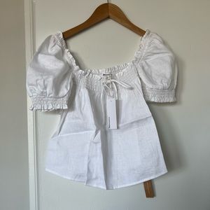 NWT Reformation linen Brinley top S